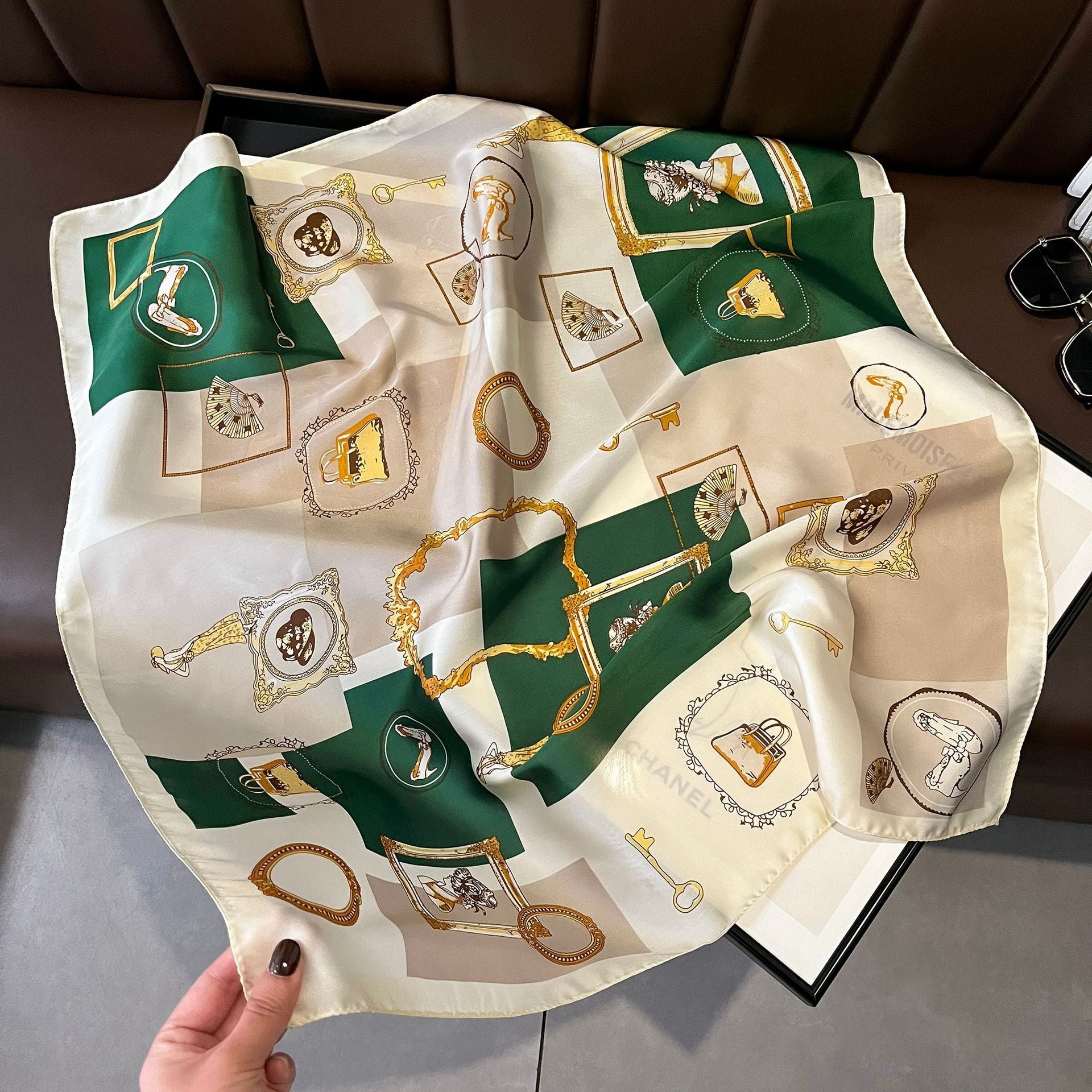 Vintage Silk Scarf - French Style 70cm Square Scarf