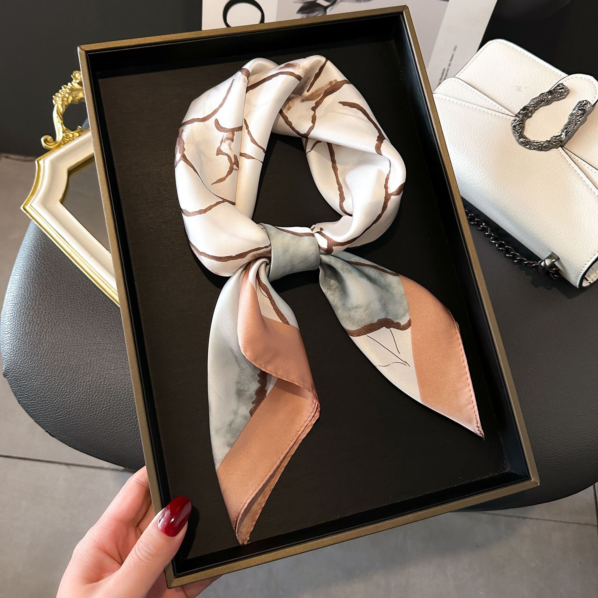 New Striped Silk Scarf - Stylish Professional Accessory