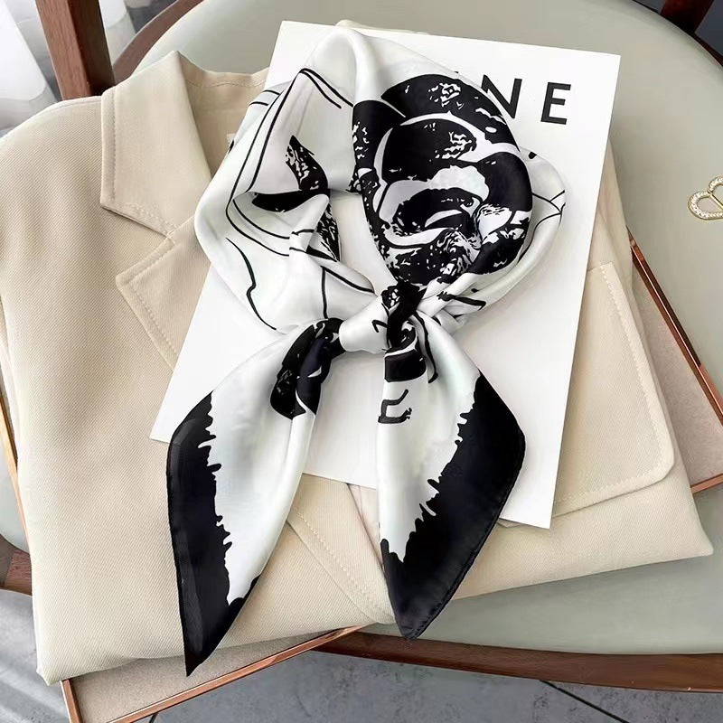 Fashionable Silk Scarf for Women - Versatile Small Square