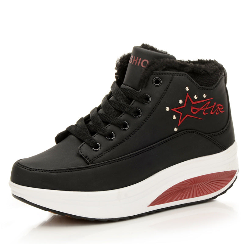 Plus Velvet Rocking Shoes for Autumn and Winter Ladies