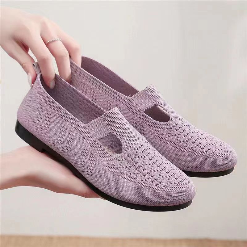 Chaussures plates décontractées à bout rond à enfiler pour femme