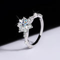 Bague en argent sterling S925 avec pierre précieuse moissanite