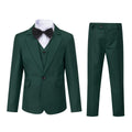 SWOTGdoby Boys Suits 3 Piece Tuxedo Slim Fit Suit Jacket Blazer Vest Pants Formal Dresswear Ring Bearer Outfit Dark Green