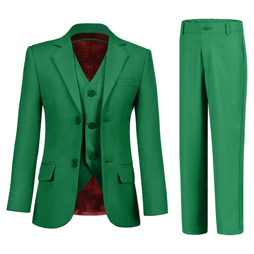 Boys Suits 3 Pieces Slim Fit Blazer Vets Pants Green Formal Outfit Suit for Wedding Party Size 18