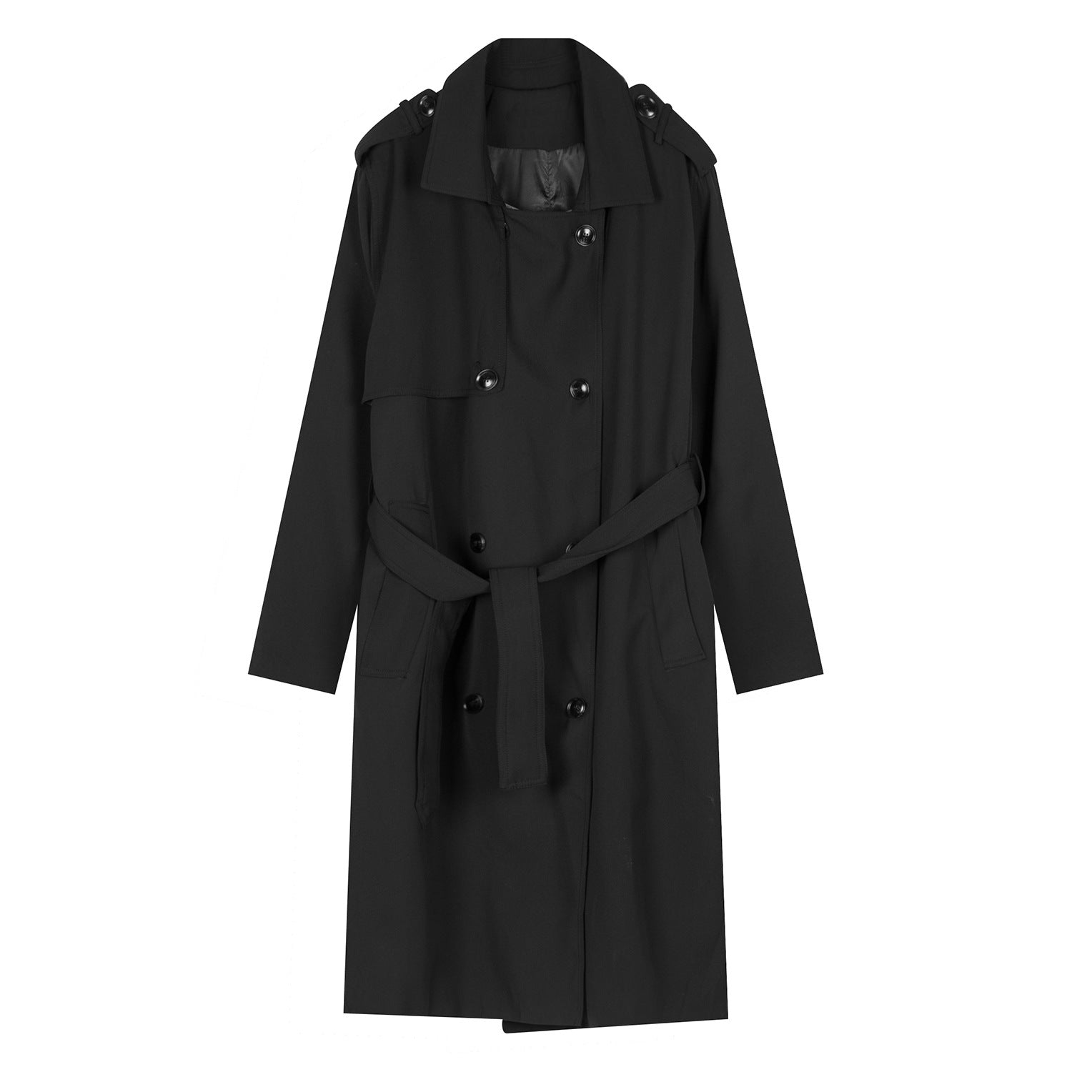 Men's Double Breasted Simple Trench Coat with Belt