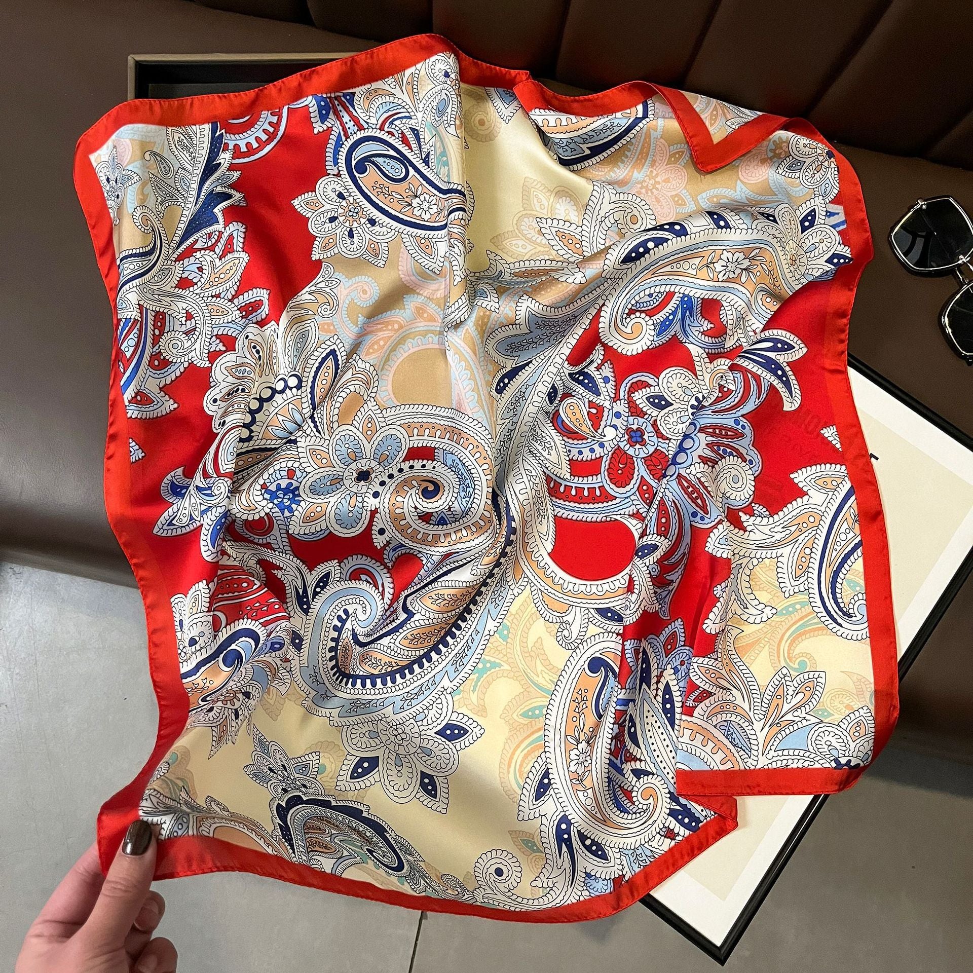 Vintage Silk Scarf - French Style 70cm Square Scarf