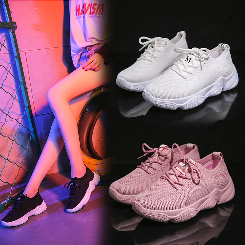 Women's Thick-Soled Knitted Dad Sneakers