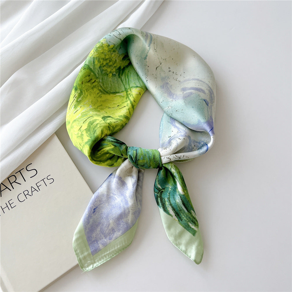 Stylish French Silk Scarf for All Seasons (70cm)