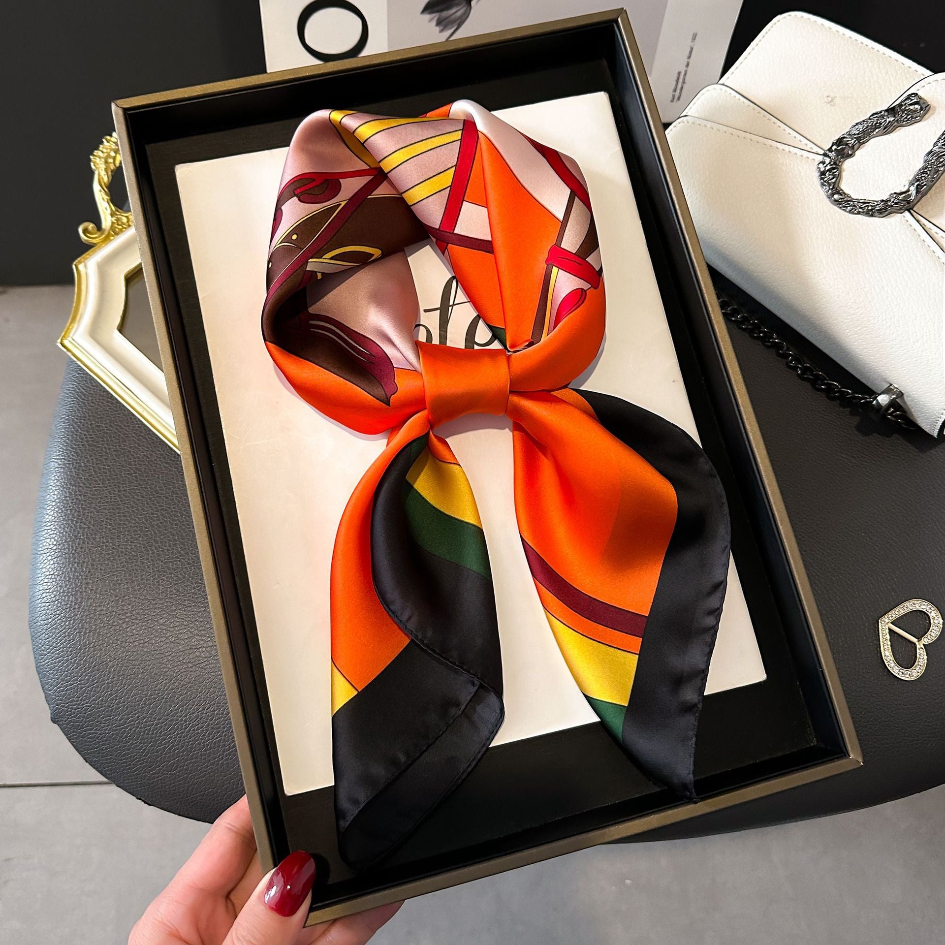 New Striped Silk Scarf - Stylish Professional Accessory