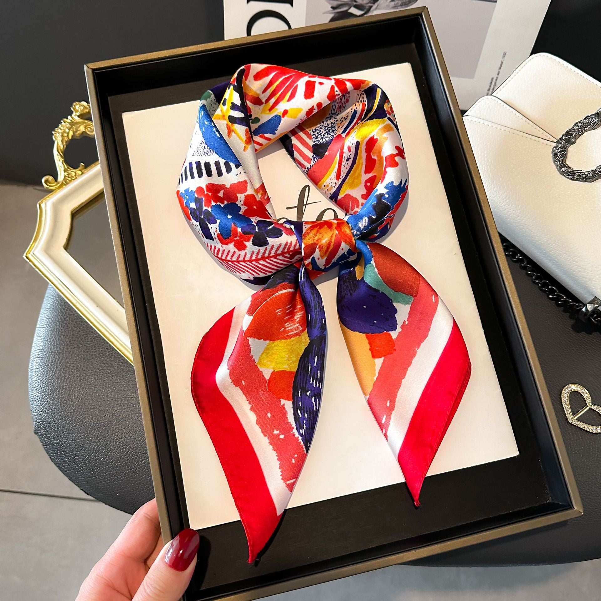 New Striped Silk Scarf - Stylish Professional Accessory
