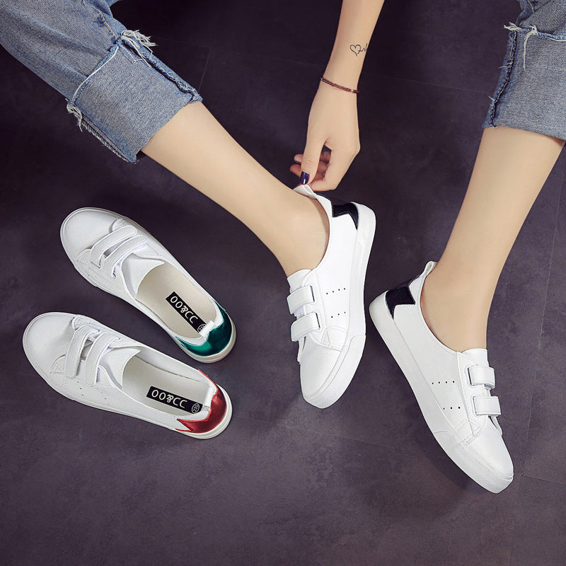 Women's Flat White Shoes - Casual Slip-On Sneakers