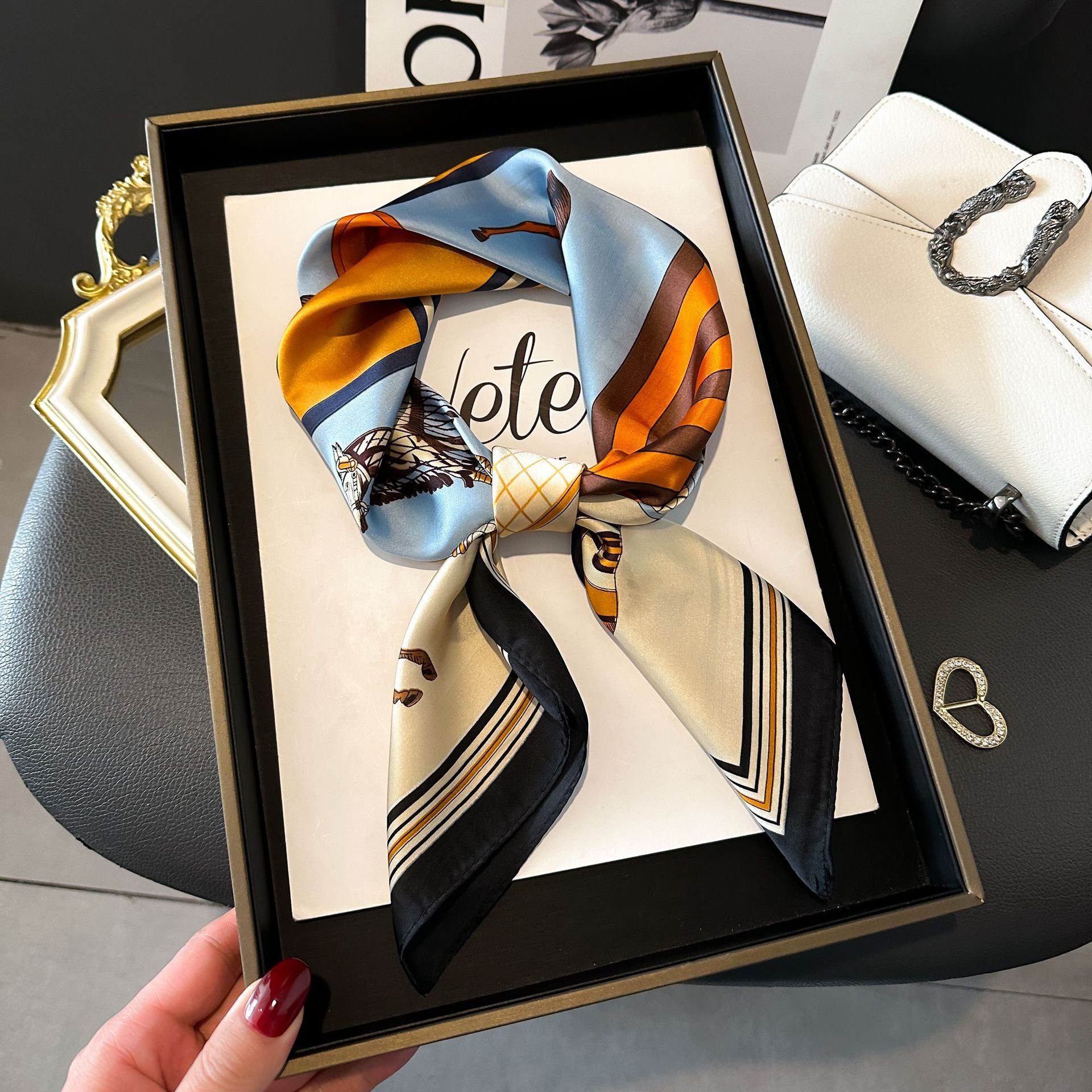 New Striped Silk Scarf - Stylish Professional Accessory