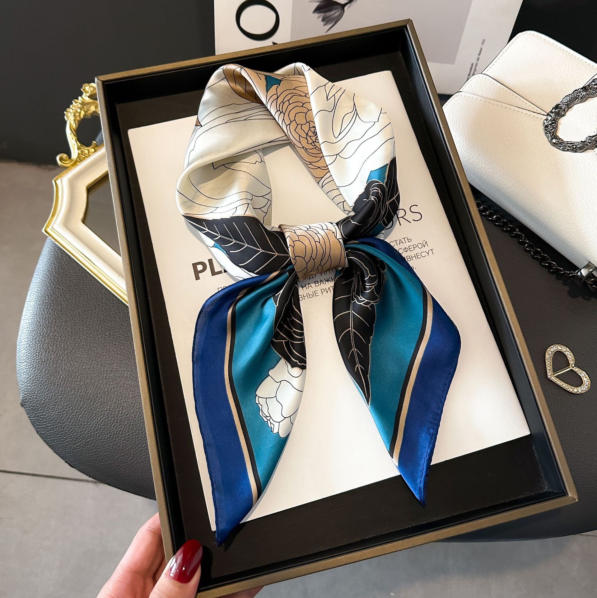 New Striped Silk Scarf - Stylish Professional Accessory
