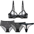 Varsbaby Sexy Transparent Mesh Lingerie Set (4 Pieces)