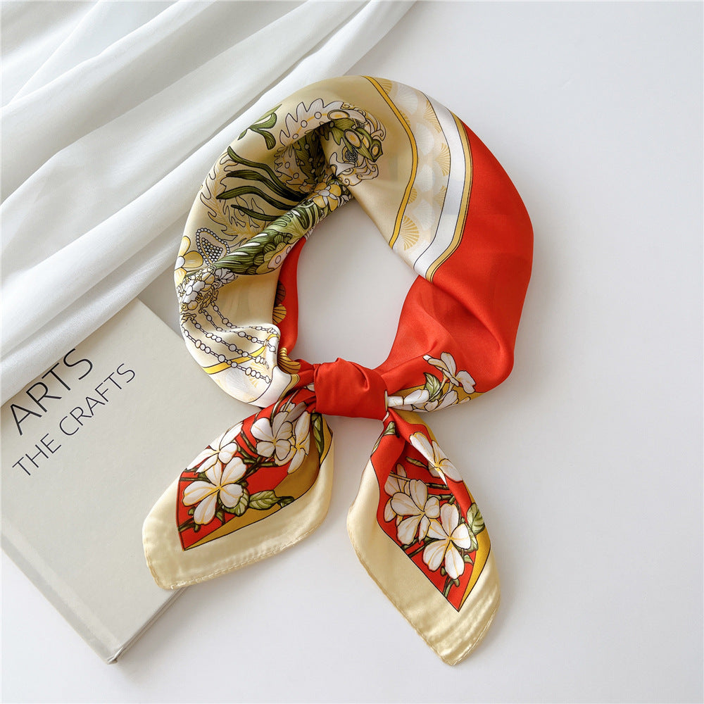 Stylish French Silk Scarf for All Seasons (70cm)