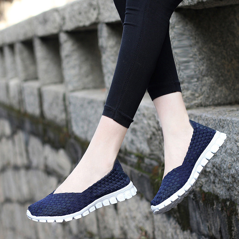 Women's Slip-On Canvas Shoes - Beijing Style Flat Shoes