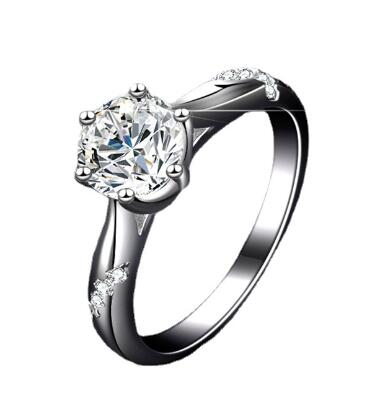 Moissanite Solitaire Ring 1 Carat in S925 Silver (One Piece)