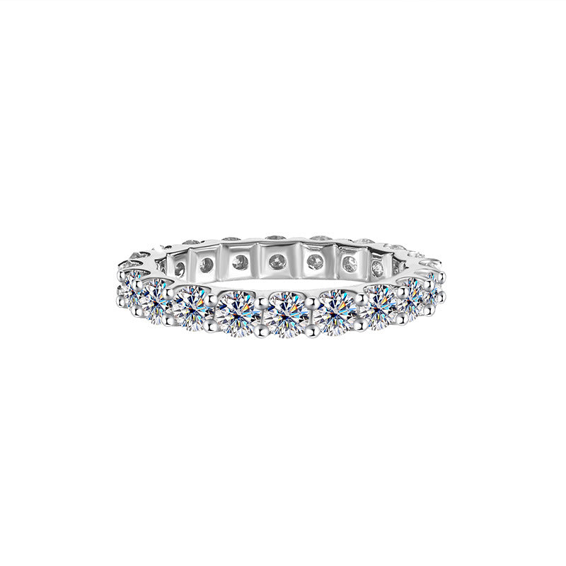 S925 Sterling Silver Moissanite Stackable Diamond Ring