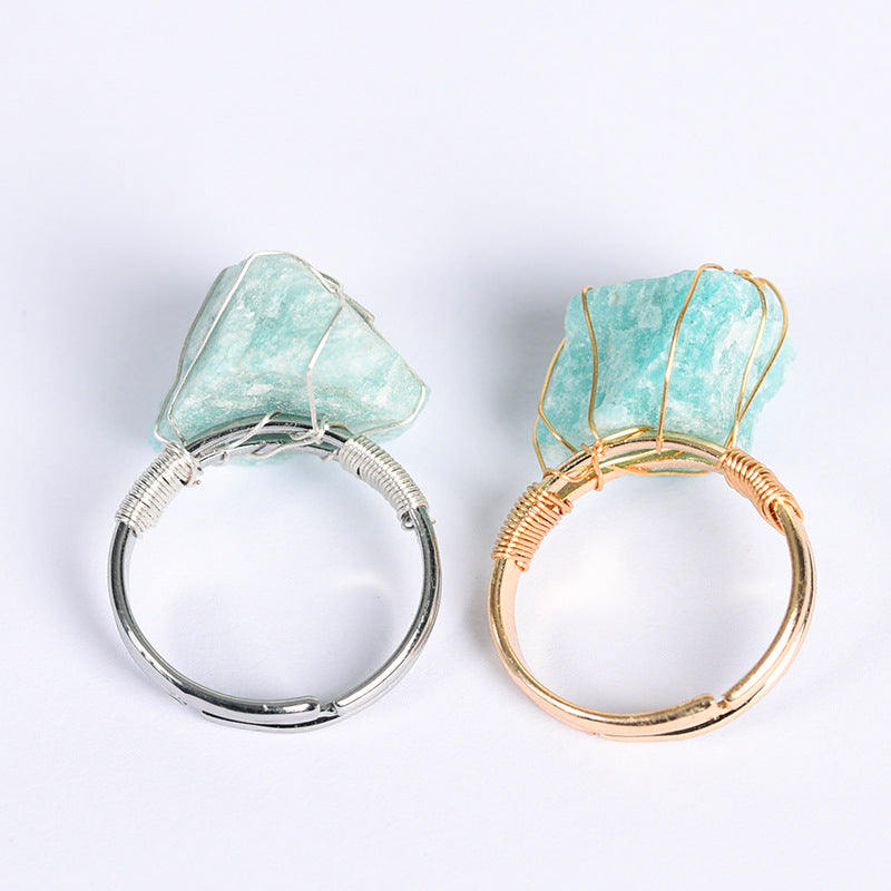 Natural Amethyst Adjustable Fashion Ring