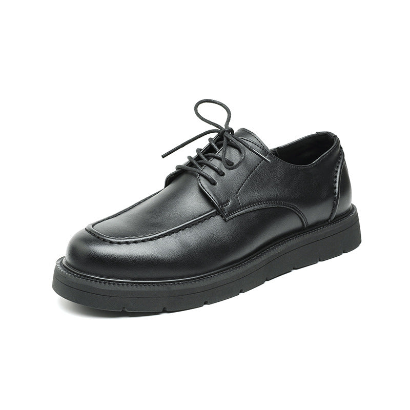 Chaussures décontractées pour homme en cuir tendance à semelles épaisses