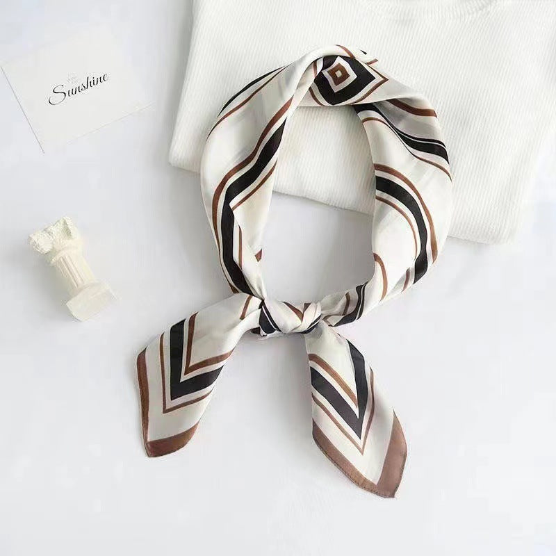 Fashionable Silk Scarf for Women - Versatile Small Square