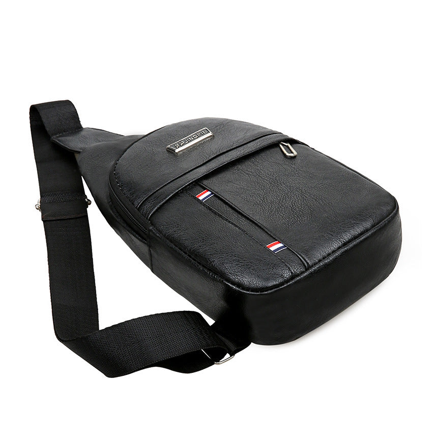 Men's PU Chest Bag - Versatile Large Capacity Sling Bag
