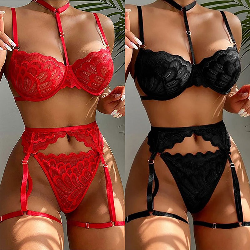 Sexy See-Through Lingerie Set with Bra and Thong
