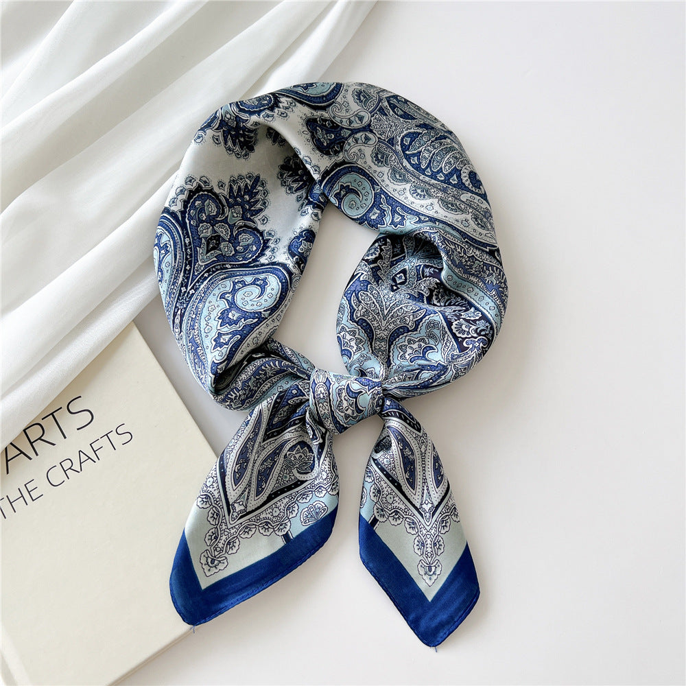 Stylish French Silk Scarf for All Seasons (70cm)