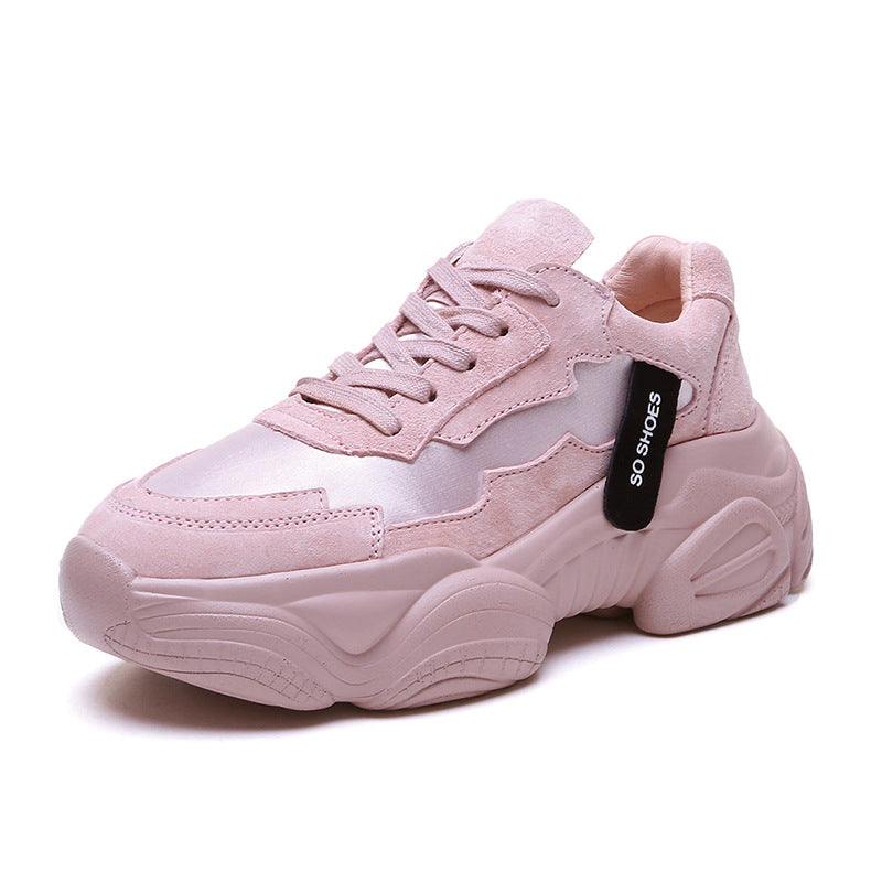 Women's Thick-Soled Casual Sneakers - Trendy Korean Style