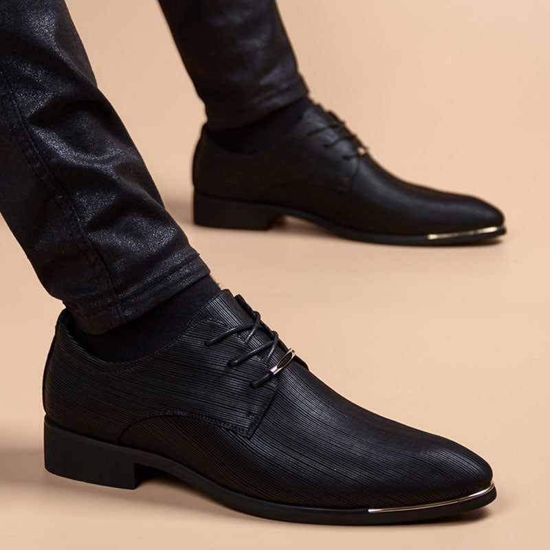 Business Formal Leather Shoes - British Pointed Toe