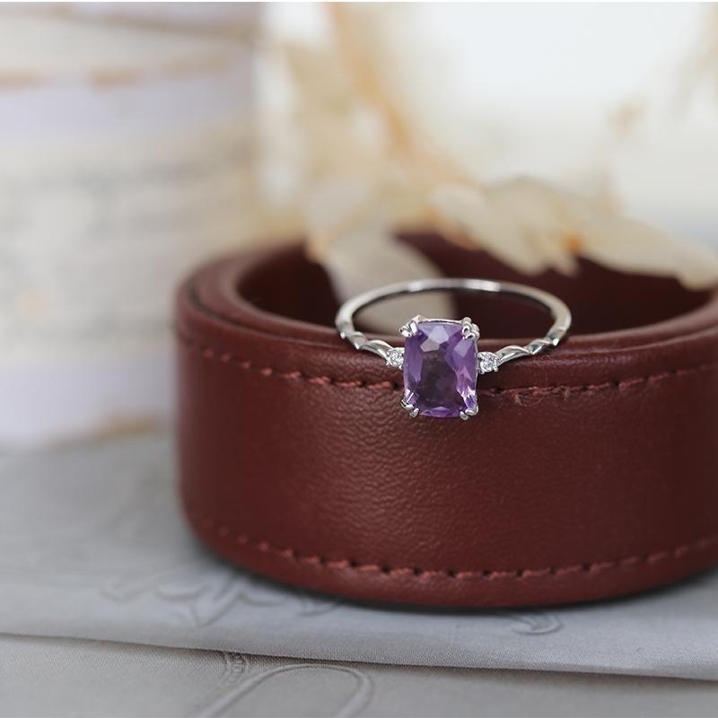 Bague Anti-Améthyste Lavande Simple et Tendance pour Femme