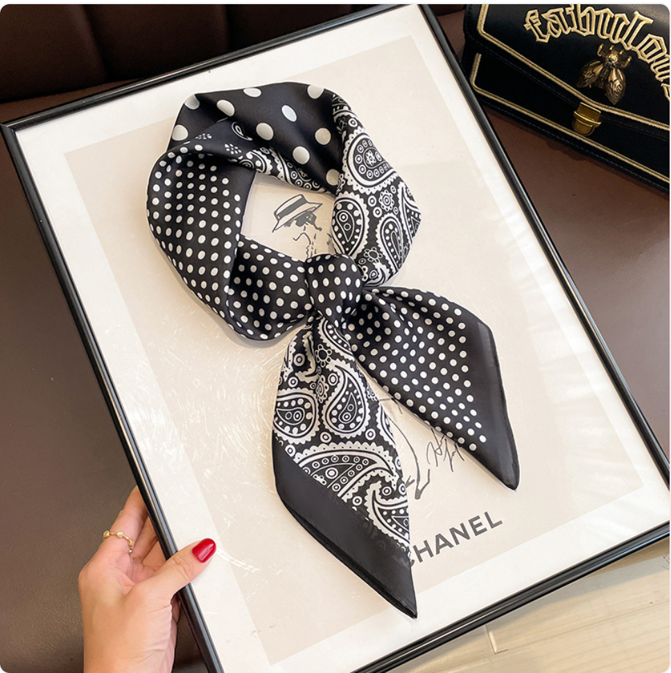 Striped Square Silk Scarf