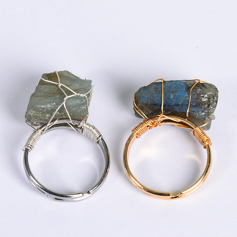 Natural Amethyst Adjustable Fashion Ring