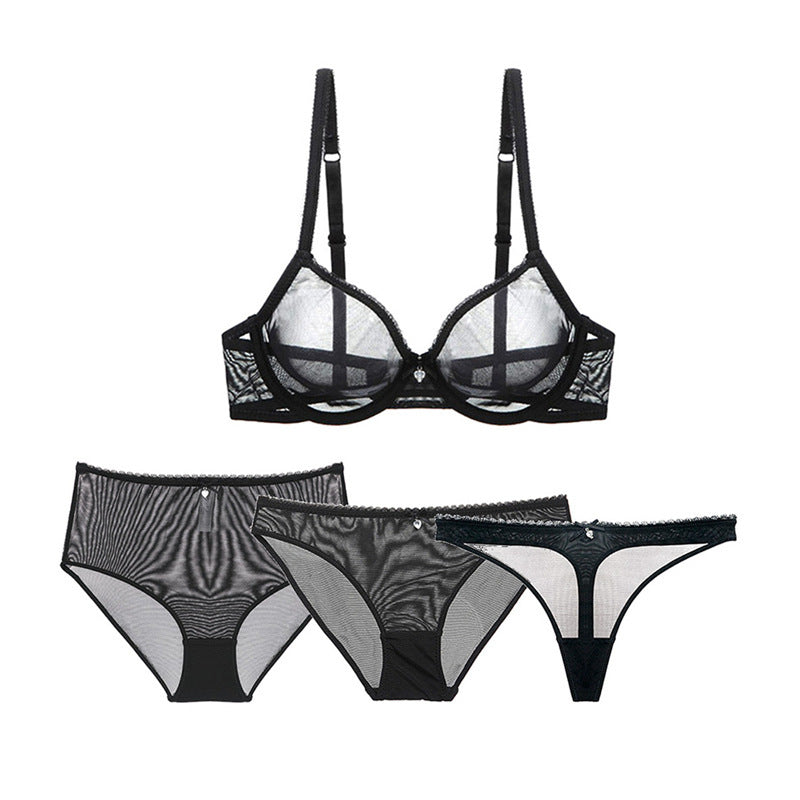 Varsbaby Sexy Transparent Mesh Lingerie Set (4 Pieces)