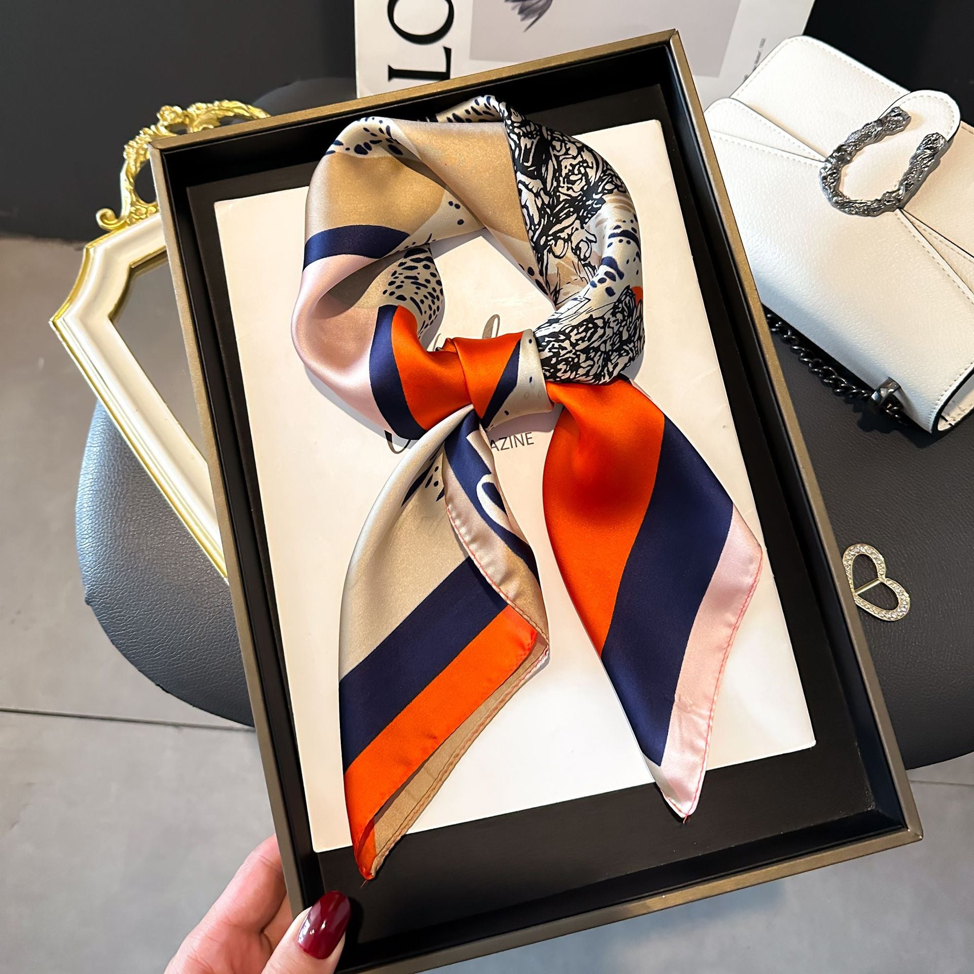 New Striped Silk Scarf - Stylish Professional Accessory