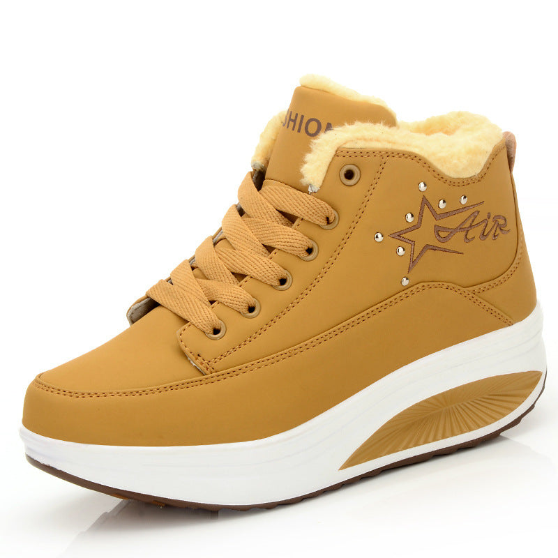 Chaussures à bascule en velours pour femmes, automne et hiver