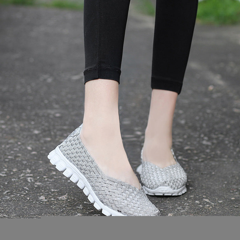 Women's Slip-On Canvas Shoes - Beijing Style Flat Shoes