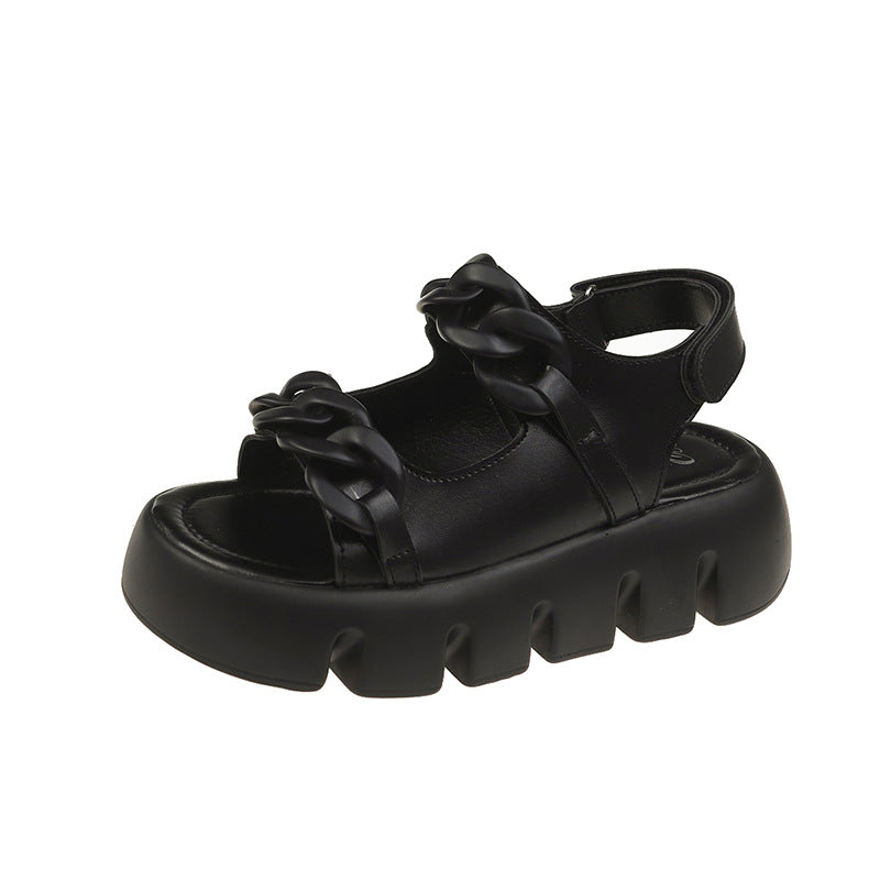 Mid-Heel Women's Shoes with Thick Soles