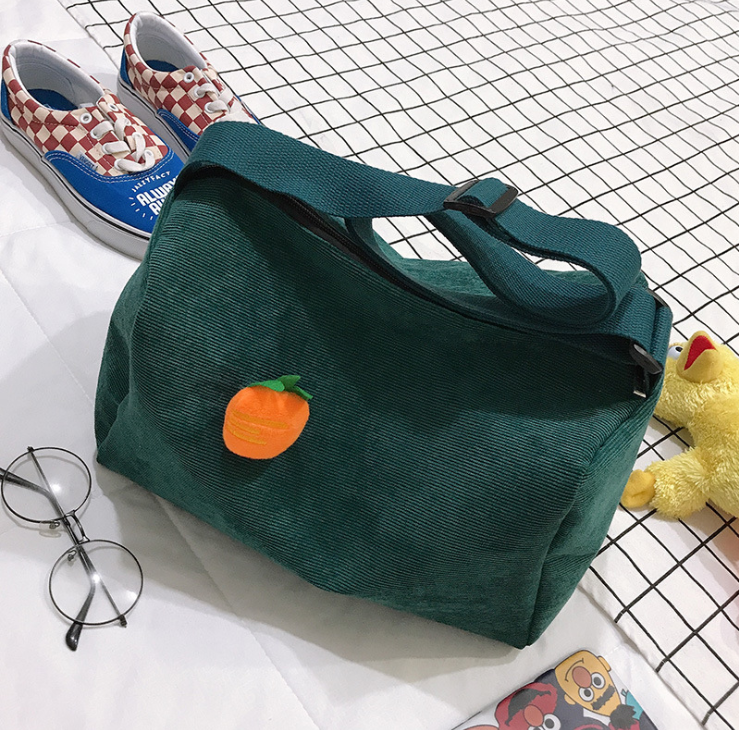 Large Capacity Student Fabric Bag - Corduroy Women's Bag