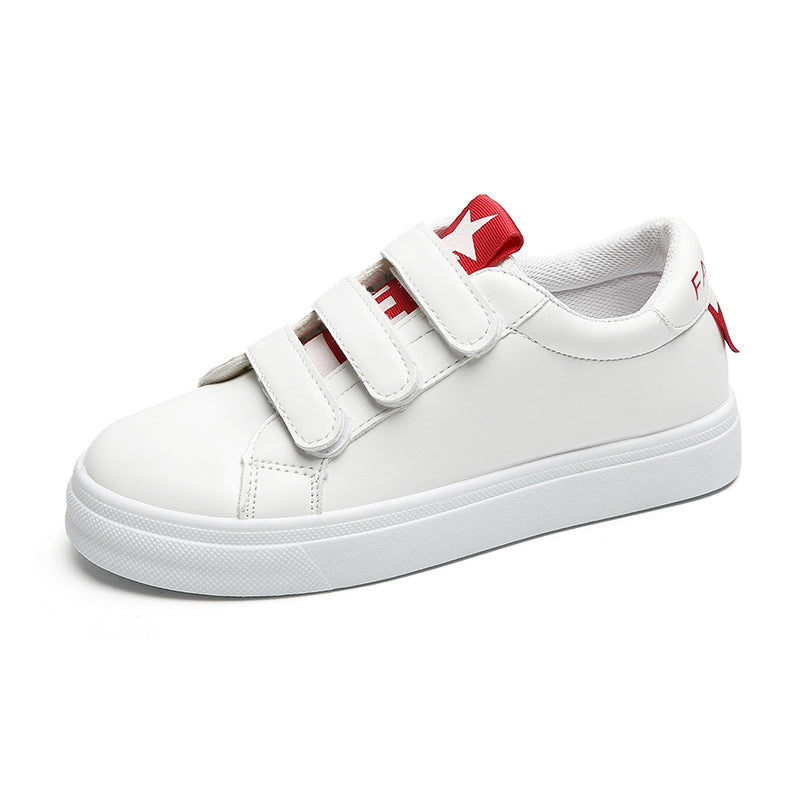 Velcro Flat Casual White Sneakers (Little White Shoes)