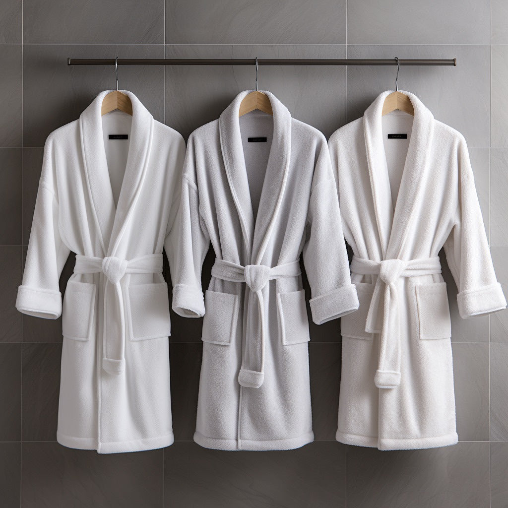 Plush Coral Fleece Bathrobe - Thick & Absorbent