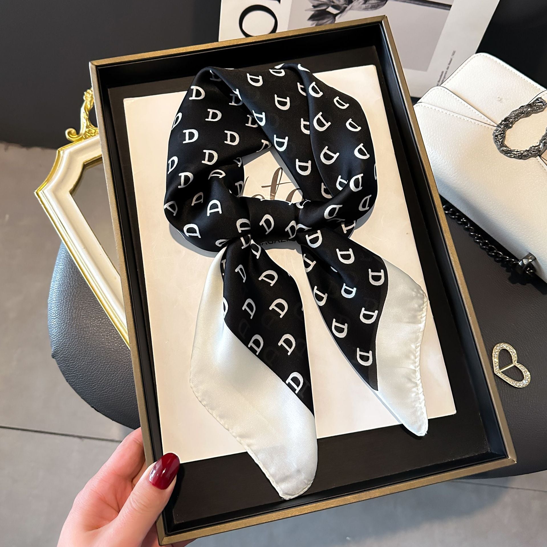 New Striped Silk Scarf - Stylish Professional Accessory