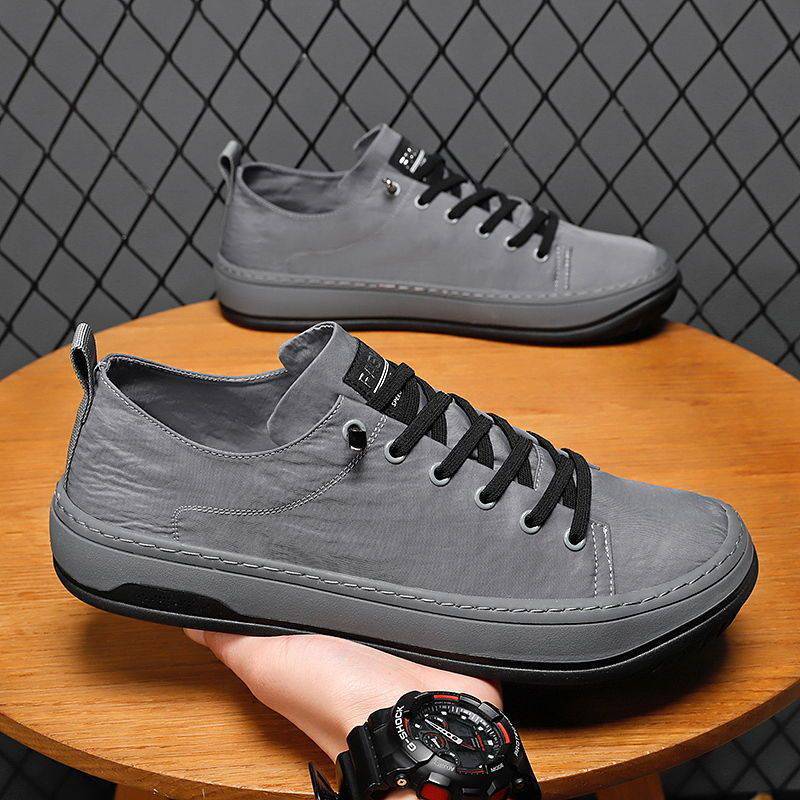 Chaussures décontractées sans lacets pour hommes en tissu de Pékin respirant pour l'été