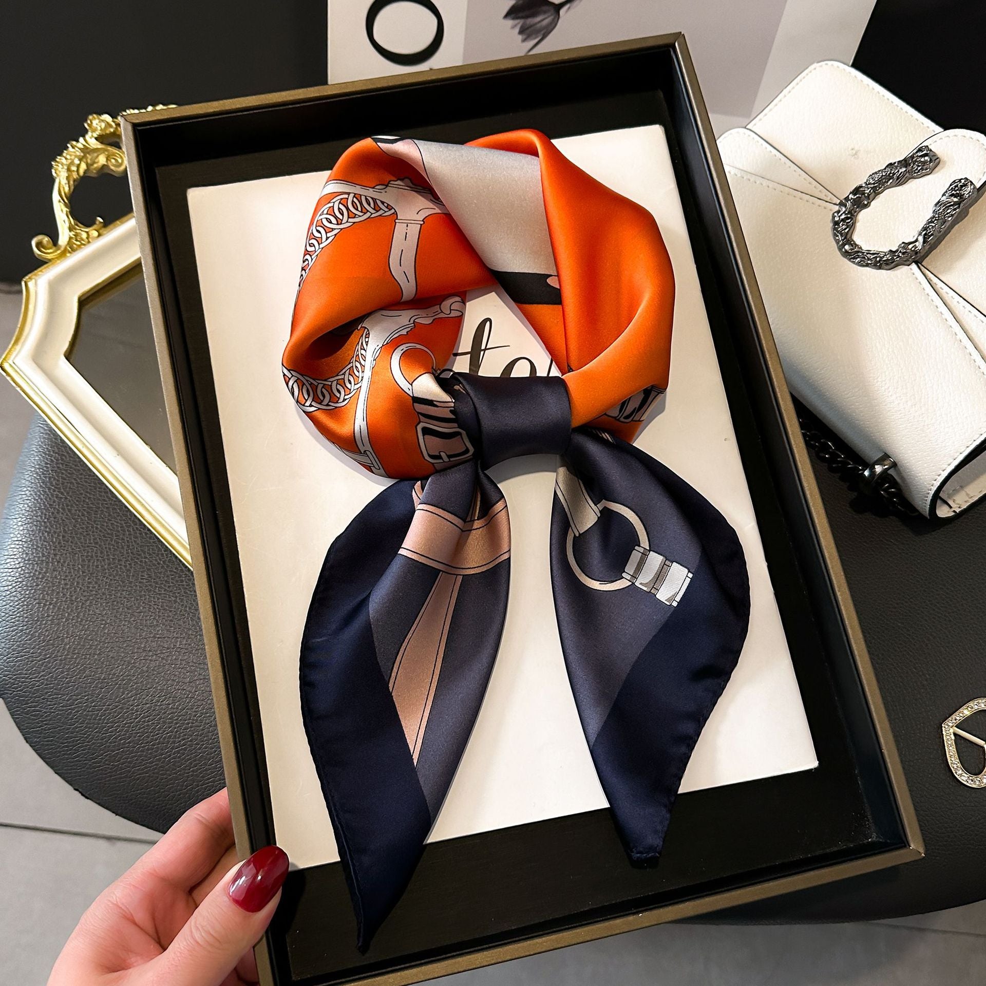 New Striped Silk Scarf - Stylish Professional Accessory