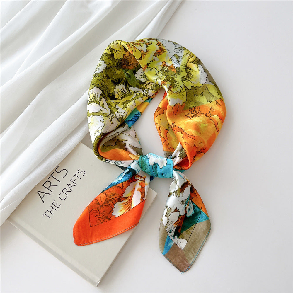 Stylish French Silk Scarf for All Seasons (70cm)