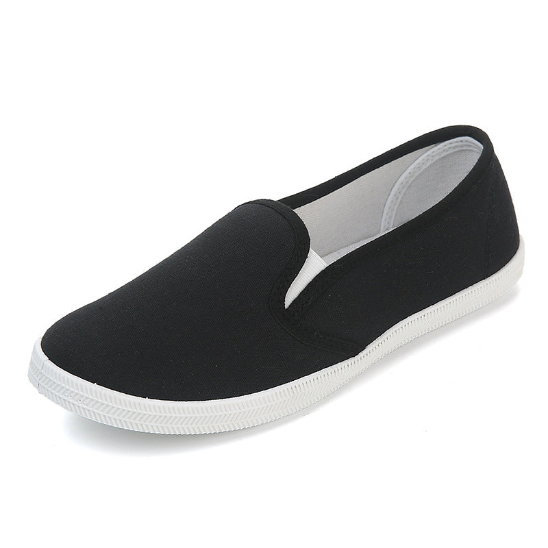 Women's Slip-On Low-Cut Canvas Sneakers (White)