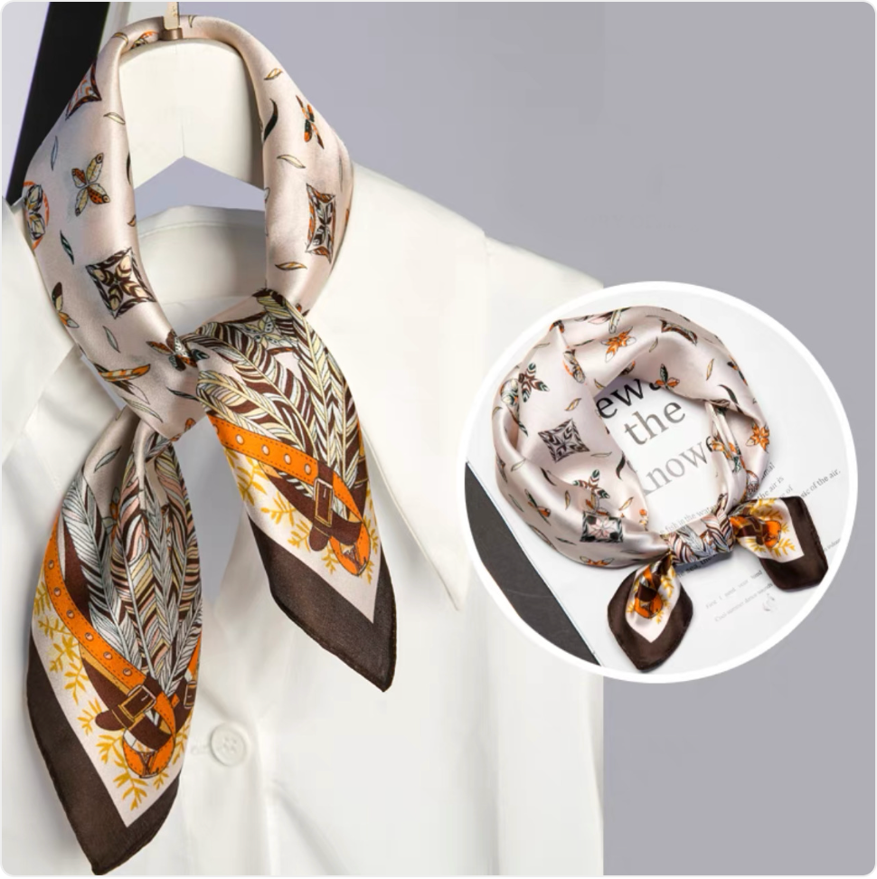 Striped Square Silk Scarf