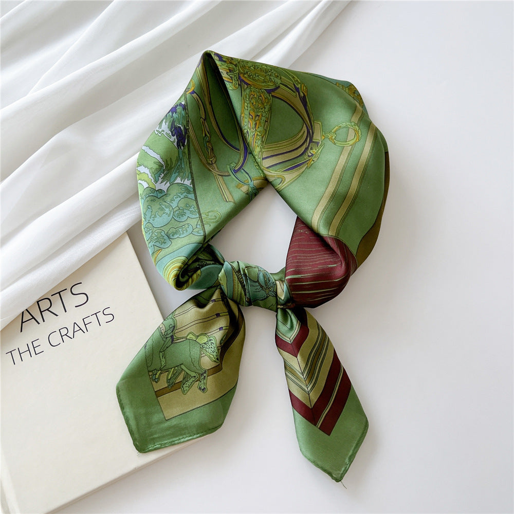 Stylish French Silk Scarf for All Seasons (70cm)