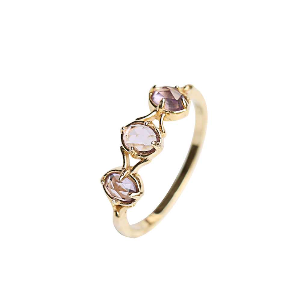 Japanese Style Lavender Amethyst Rose Gold Ring