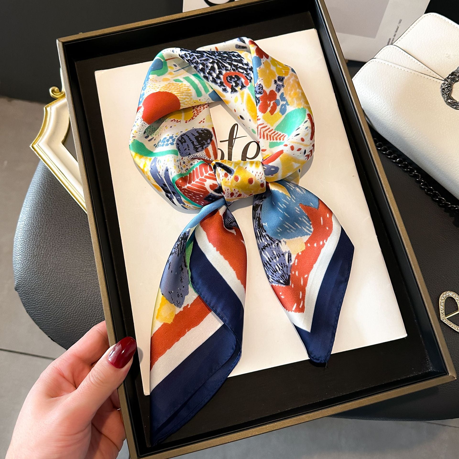 New Striped Silk Scarf - Stylish Professional Accessory